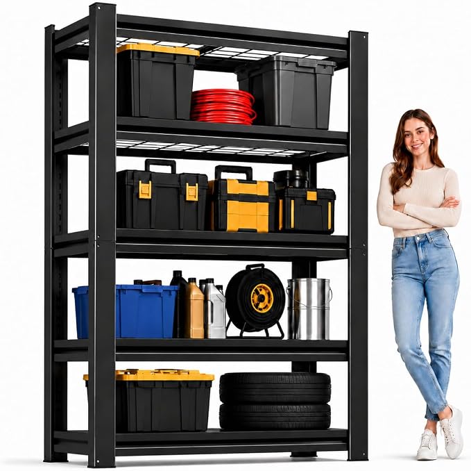 SAWJEC Garage Shelving Unit, 2000 lb | 72"H x 35.8"W x 16.1"D, 5 Adjustable - Image 9