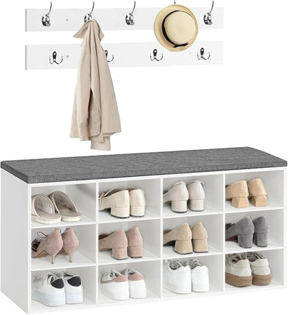 HOOBRO Shoe Storage Bench with Cushion, 39.4" L Entryway Bench with 12 Cubbies - Image 9