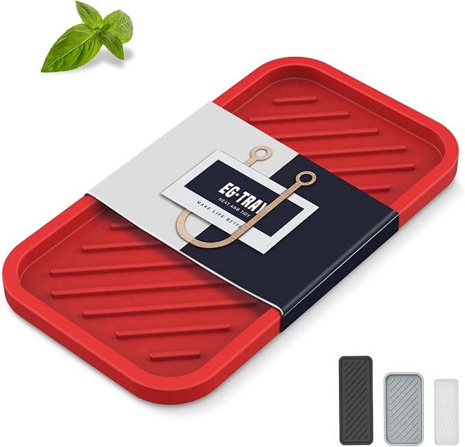 EG-SIPRO Silicone Sponge Holder, Large 10" Kitchen Sink Organizer Tray by EG-SIPRO
