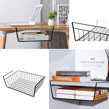 Under Shelf Storage Basket, Hanging Shelf Basket Slides Under Shelves - Image 4