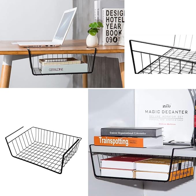 Under Shelf Storage Basket, Hanging shelf basket Slides Under Shelves - Image 4