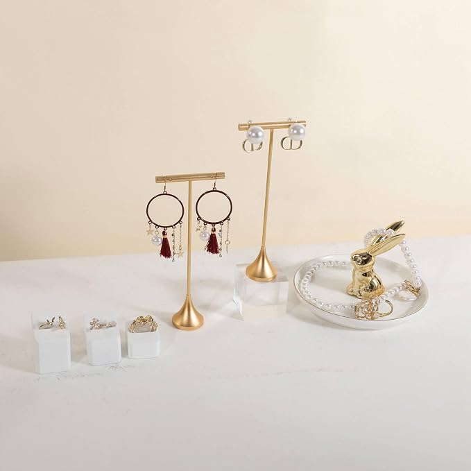 GemeShou Single Gold Earring T bar Stand, Metal earring display holder - Image 6