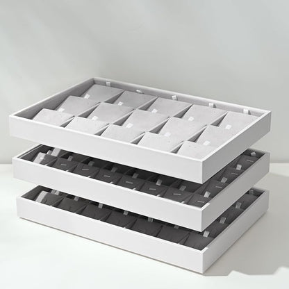 Oirlv Velvet Stackable Jewelry Tray 32 Grids Pendant Organizer Display Showcase - Image 8