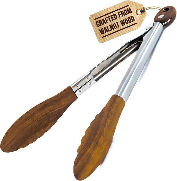 Boxiki Kitchen Wooden Tongs for Cooking by Boxikikitchen