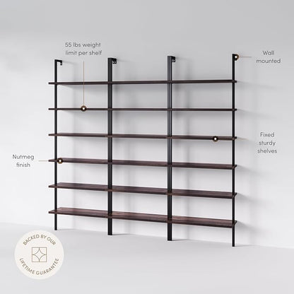 Nathan James Theo 6-Shelf Tall Bookcase, Wall Mount Bookshelf - Image 2