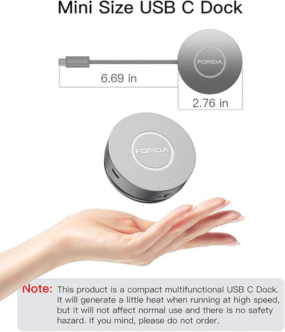 Micro USB C Docking Station Dual HDMI Monitor FORIDA USB C to USB Hub - Image 7