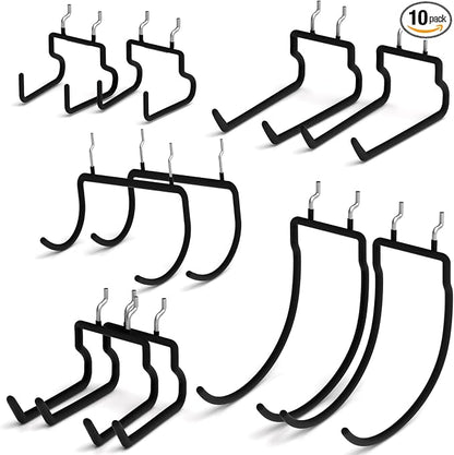INCLY 10 Pack Heavy Duty Pegboard Hooks, 1/4" Pegboard Drill Holder Tool by INCLY