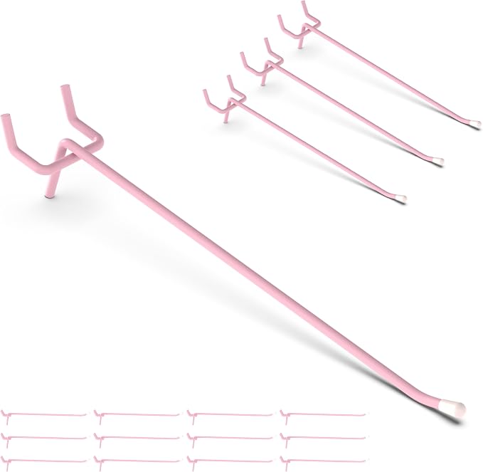 HUHOLE Pegboard Hooks 6 Inch 50PC, Fit 1/4" or 1/8" Pegboard, Ideal Peg Board by HUHOLE