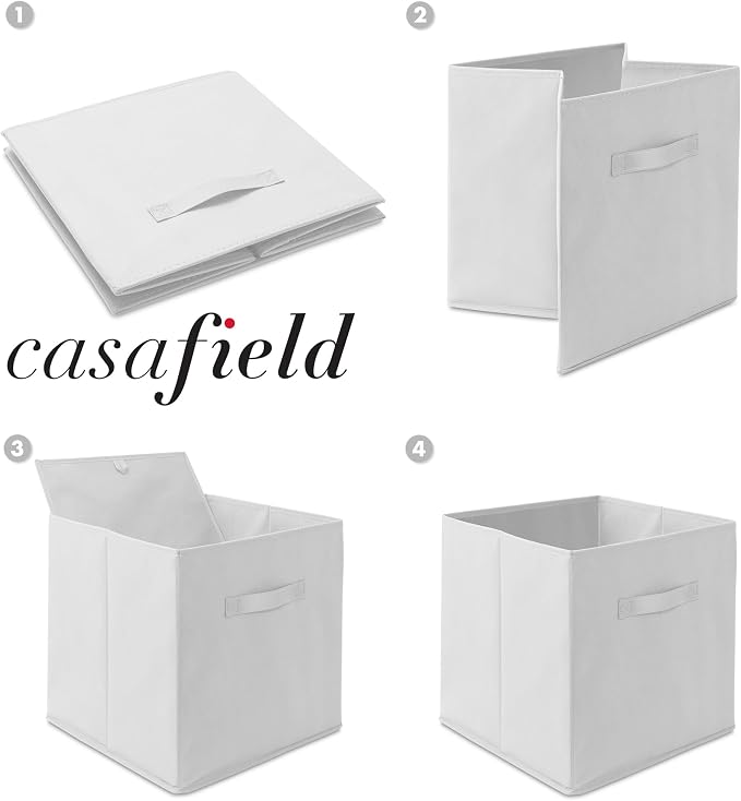 Casafield Set of 6 Collapsible Fabric Cube Storage Bins, Cubby Organizers & More - Image 6