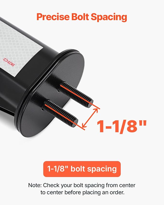 VEVOR Angled Spring Loaded Mud Flap Hangers, 1-1/8" Bolt Spacing Mudflap Hangers - Image 2