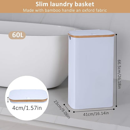 iEGrow 60L Slim Laundry Hamper, Narrow Laundry Basket - Image 2