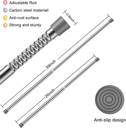 AIZESI 1pcs Tension Curtain Rod Spring Tension Rod Short Curtian Rods No - Image 2