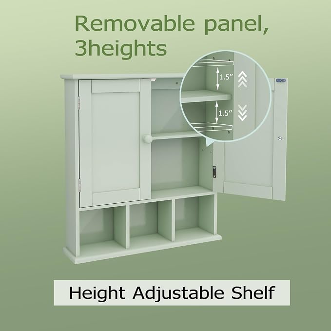 TaoHFE Green Medicine Cabinet, Bathroom Wall Cabinet - Image 4