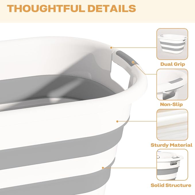 43L Collapsible Laundry Baskets Plastic, Pop Up Laundry hamper/Storage Container - Image 6