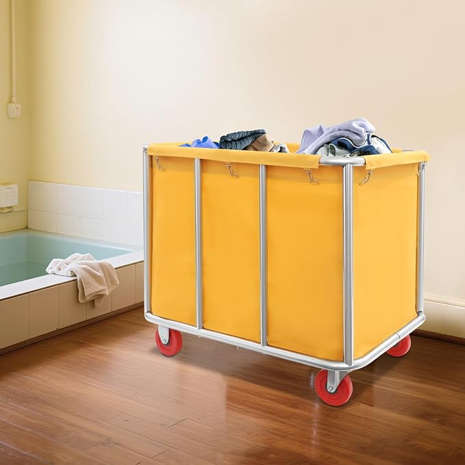 Commercial Laundry Cart with Wheels, Laundry Hamper Cart, Heavy Duty Rolling - Image 8