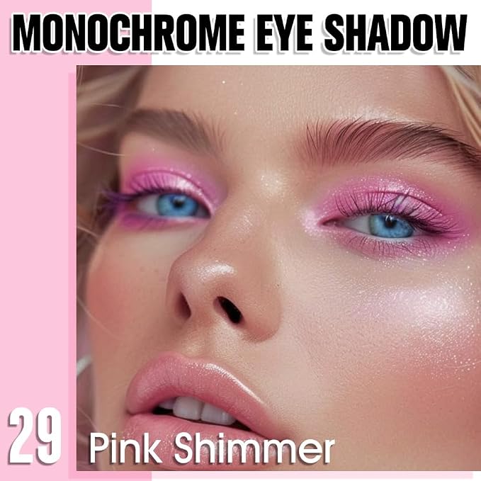 Pink Single Shimmer Eyeshadow Makeup, Neutral Powde Eye Shadow - Image 2