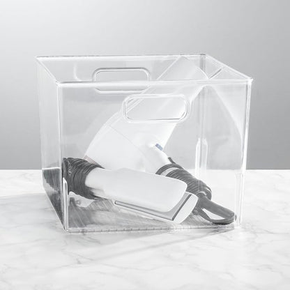 mDesign Large Modern Stackable Plastic Storage Organizer Bin Basket - Image 2