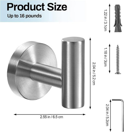 Kruodop Towel Hooks for Bathroom, 2 Packs Wall Mount Towel Holder, Matte Wall - Image 2