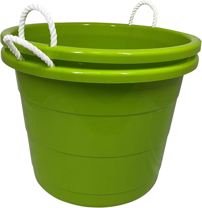 Homz 2 Pack of 17 Gallon Storage Buckets, Durable Plastic Containers, Sturdy - Image 4