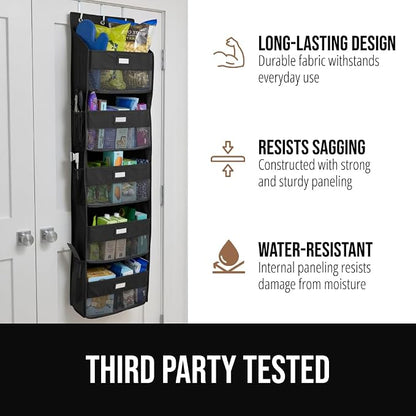 GORILLA GRIP Over The Door Organizer Storage, 5 Deep Hanging Shelves, Holds - Image 5