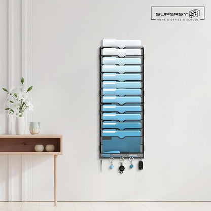 SUPEASY 13-Tier Wall File Organizer, Wall File Holder - Image 2