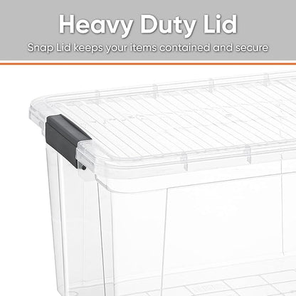 Superio Storage Bins with Lids- 6 Pack, 4.75 Qt Clear Boxes - Image 3
