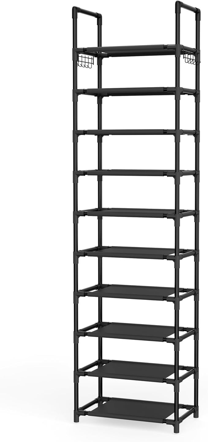 LANTEFUL 10 Tiers Shoe Rack 25 Pairs Large Capacity Tall Shoe Organizer Sturdy - Image 8