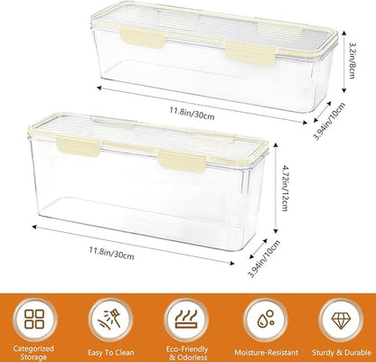2-Pack Stackable Fridge Organizer Bins - Image 2