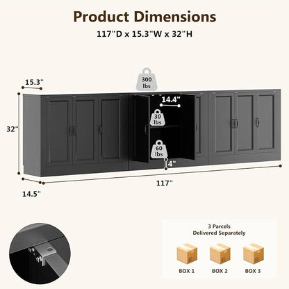 118" W Modern Buffet Cabinet - Image 2