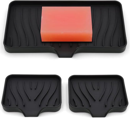 3-Pack Silicone Soap Dish, Sponge Holder by AIMAIAIMAI