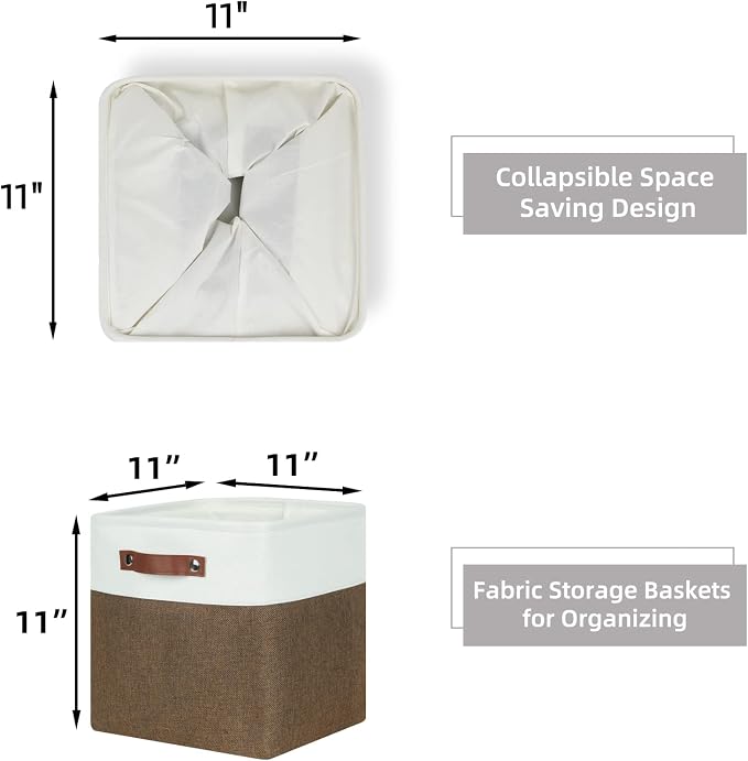 HNZIGE Fabric Storage Baskets 4 Pack, Storage Cube Baskets 11x11, Foldable Cube - Image 5