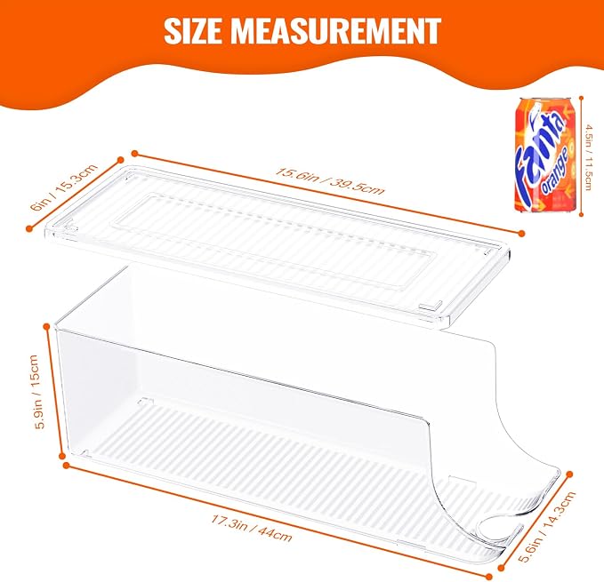 2 Pack Soda Can Organizer for Refrigerator, Stackable Canned Food Pop Cans - Image 5