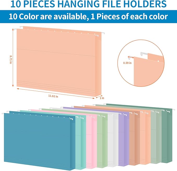 10 Pack Hanging File Folders, Letter Size - Image 3