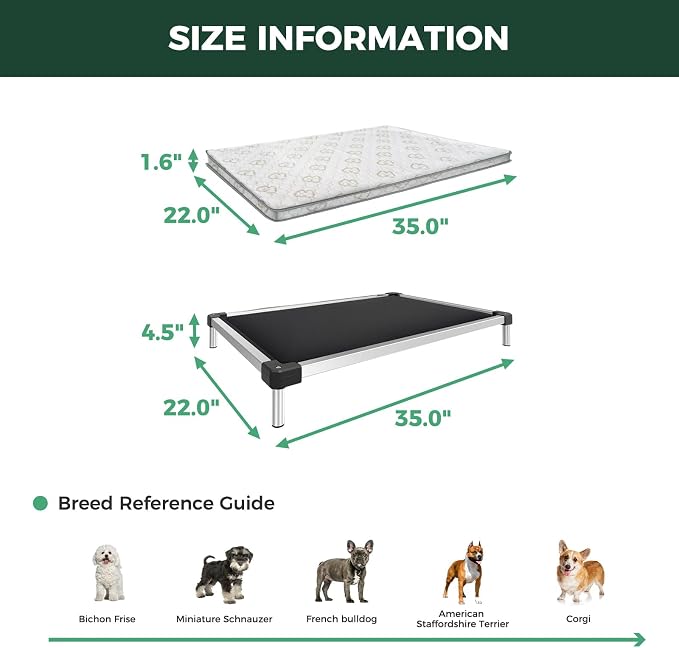 FXW TitanNest Chew-Proof Elevated Dog Bed, Raised Cot - Image 6
