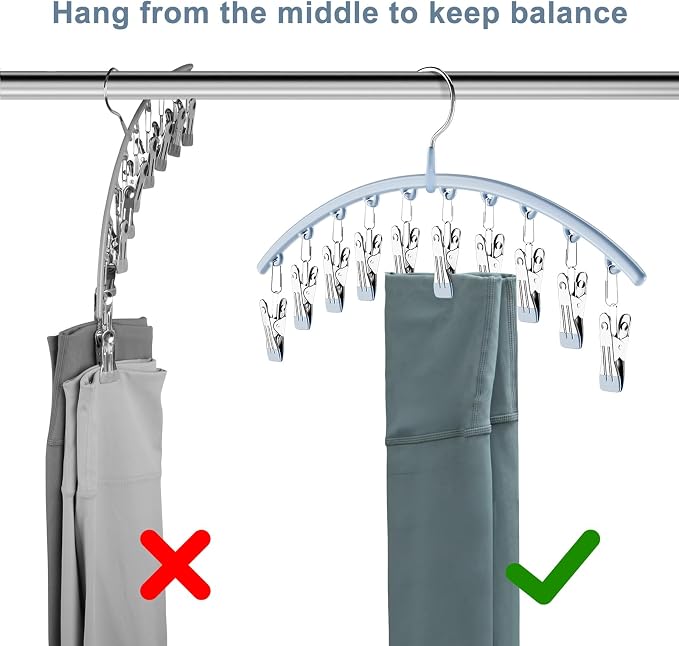 Volnamal Legging Organizer for Closet, Metal Yoga Pants Hanger w/Rubber Coated - Image 8