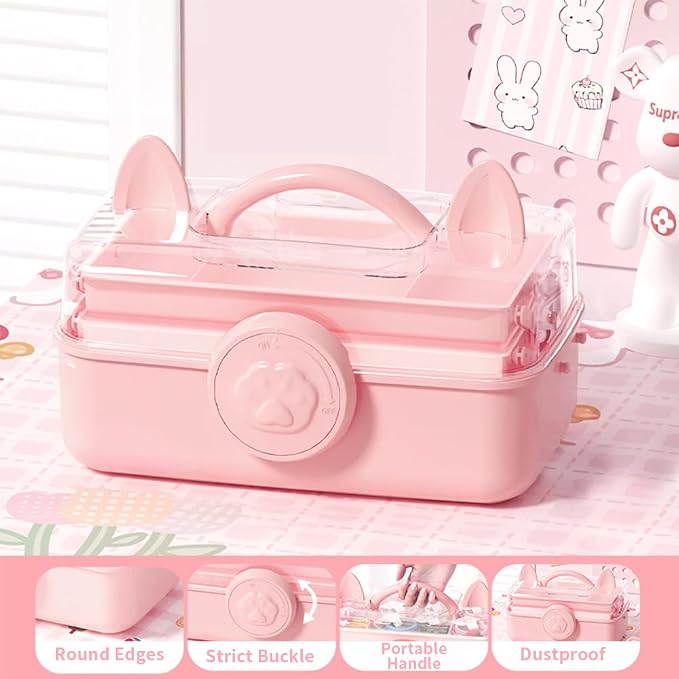 Bow Knot Hair Accessories Organizer Box Cute Dust Proof Childrens Jewelry - Image 6