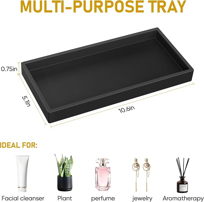 EG-SIPRO Silicone Bathroom Tray, Shatterproof, Rectangular, 10.6 x 5.1 Inches - Image 5