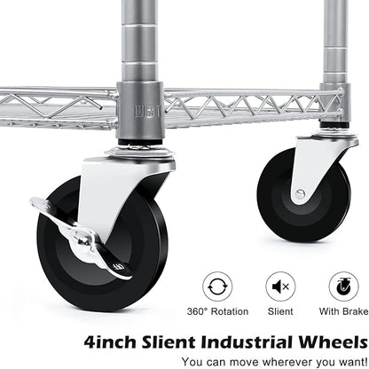WDT 990Lbs Capacity Heavy Duty Rolling Utility Cart, NSF Rolling Carts - Image 4