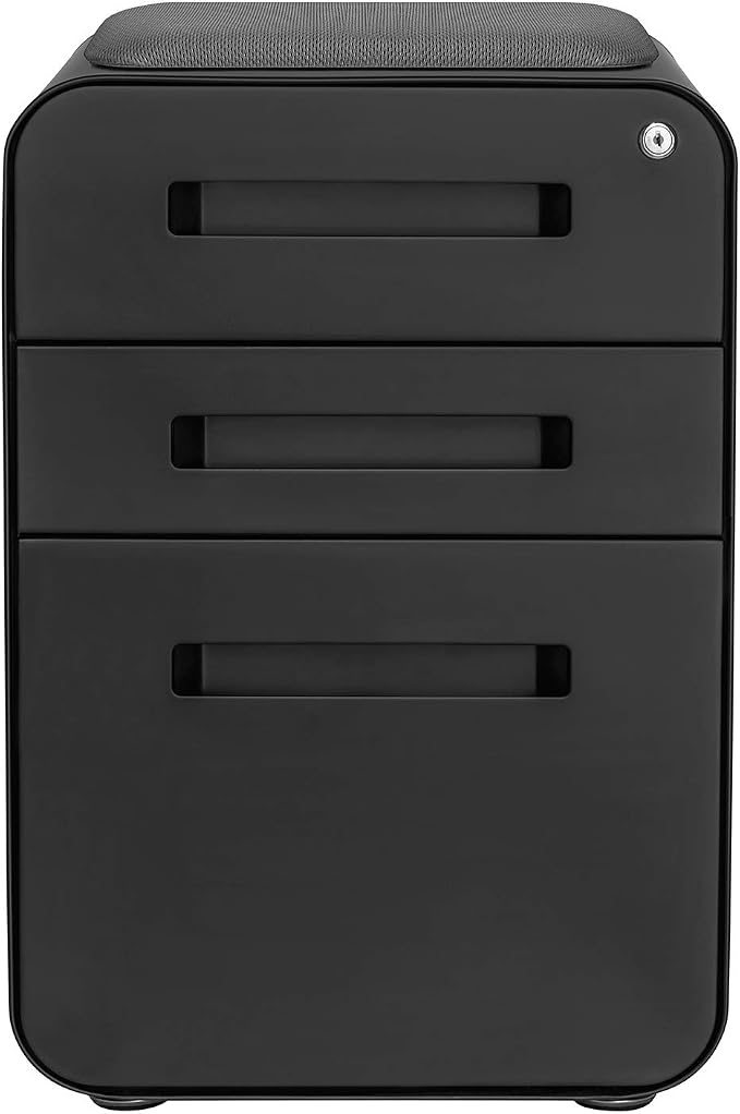 Laura Davidson Furniture STOCKPILE Curve Seated 3-Drawer Mobile File Cabinet - Image 5