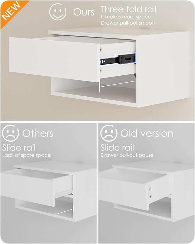 Floating Nightstand, Small Modern Floating Nightstand - Image 5