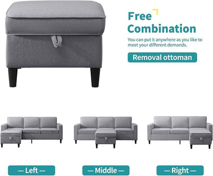 BALUS 78" Living Room Couches Set, 3 Seater Sofa - Image 8