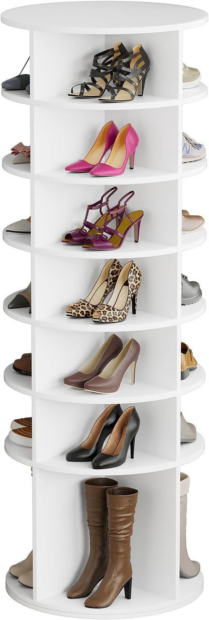 7 Tier Rotating Shoe Rack Tower Shelf, Spinning Shoe Display Lazy Susan by Unknown