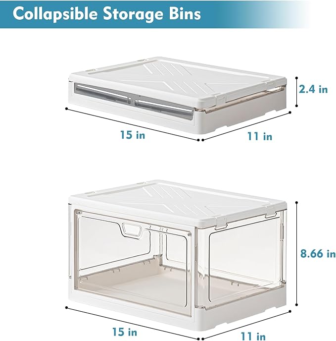 Clear Storage Bin with Lid 3 Pack 【Stackable & Sturdy】 Plastic Multifunctional - Image 2