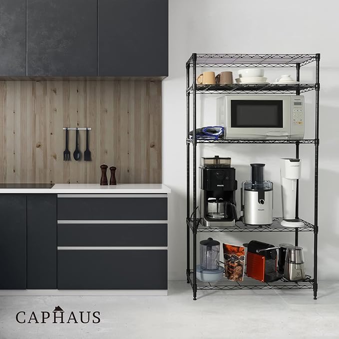CAPHAUS 3/4/5-Tier Adjustable Height Wire Shelving Unit, Rack Shelving - Image 8