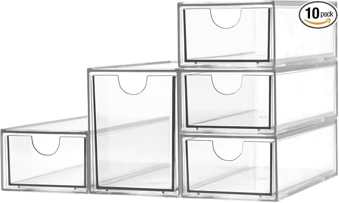 Acrylic Makeup Organizer, Plastic Organizer Bins by ZEXALOR