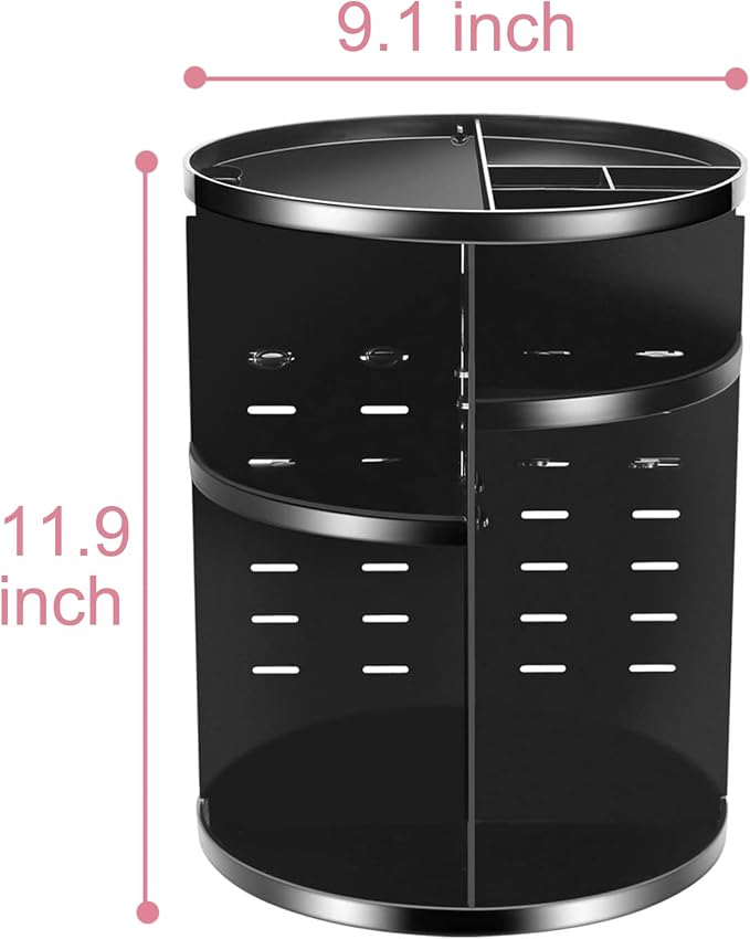 360 Rotating Makeup Organizer, Adjustable Bathroom Makeup Spinning Storage - Image 6