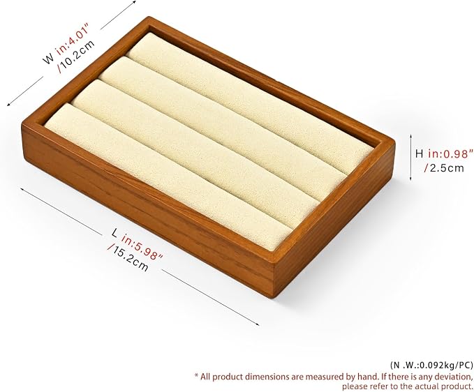 Solid Wood 3-Slots Jewelry Ring Display Tray Showcase Small Jewelry Display - Image 6