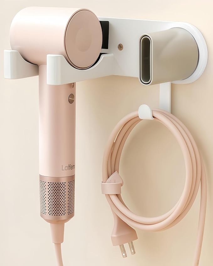 Hair Dryer Holder Wall Mounted, Hair Dryer Organizer Self Adhesive Compatible by Chochoyah