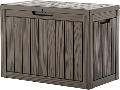 EasyUp 55 Gallon Deck Boxes Outdoor Waterproof, Resin Outside Storage Box by EASYUP