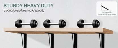 4 Pack L16 x H 10" Black Heavy Duty Shelf Brackets - Image 7
